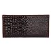 Men's Business Genuine Cowhide Leather Crocodile Embossing Long Bifold Wallet