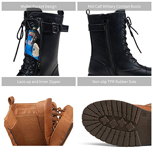VEPOSE-Womens-28-Mid-Calf-Boots-Military-Combat-Boot-with-Card-Knife-Wallet-Pocket
