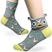 KONY Women's Girls Casual Funny Novelty Crew Socks, Cute Animals Printed Pattern - Gift for Pet Animal Lovers (Cute Animal Cover - 5 pairs)