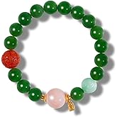 AMINKINA 18K Gold Over S925 Sterling Silver Jadeite Bracelets, Hetian Green Amber White Jadeite Beaded Pink Opal Red Agate Bracelet, Gift for Aunt on Easter