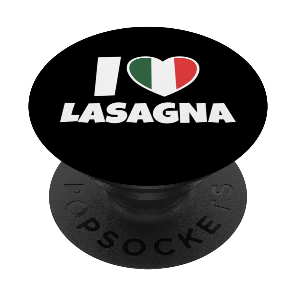 I Love Lasagna with Italy Flag and Heart PopSockets Swappable PopGrip