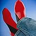 NuFoot Booties Men's Shoes, Foldable & Flexible Footwear, Fold and Go Travel Shoes, Yoga Socks, Indoor Shoes, Slippers, Red with Black Stripes, Large