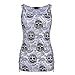 Bocaoying Women's Skull Printed Summer Vest Shirt Casual Sleeveless Tank Top White XL