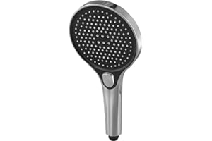 BlesConi 13 cm High-Pressure Handheld Shower Head, 3-Mode Large Flow Spray Nozzle, ABS Plastic, Matte Black
