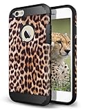 iPhone 6s Plus Case, ELOVEN Ultra Slim Exact Fit Shockproof Leopard Print Soft TPU & Hard PC Bumper Hybrid Dual Layer Protective Armor Case Cover for iPhone 6 6s Plus 5.5 Inch