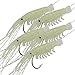 DAOUD 12 Packs Shrimp Fishing Rig Saltwater/Freshwater Bait Rigs Soft Lure Silicone Luminous Glitter Glow in The Dark Artificial Baits