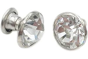 DAS GARDEN 100 Sets Cz Colorful Crystal Rivets Silver Color Spots Studs Double Cap for DIY Leather-Craft (Clear White, 6MM)
