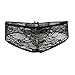 Women's Open Crotch Lace Cute Briefs Knickers Girls Sexy Panties Black XL