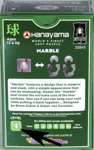MARBLE Hanayama Cast Metal Brain Teaser Puzzle