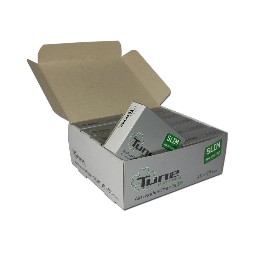 500 TUNE SLIM Activated carbon filter 10 x 1950's Box Display 0.3in Inserting filter Filter Tips Of Roaches Charcoal