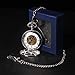 Antique Mens Silver Quartz Roman Numerals Pocket Watch with 14.5 inches Chain for Men Xmas Fathers Day Gift (Hollowed) (Silver)