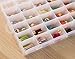 Clear Jewelry Box - Plastic Bead Storage Container, Earrings Storage Organizer with Adjustable Dividers, 36 Grids, 10.75 x 1.7 x 7 Inches