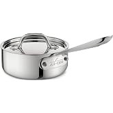 All-Clad D3&reg; Stainless Steel 1 Qt Saucepan with Lid, Made in the USA | The Original Bonded Professional Cookware, Small Batch Cooking &amp; Reheating, Induction Compatible, Oven Safe up to 600F