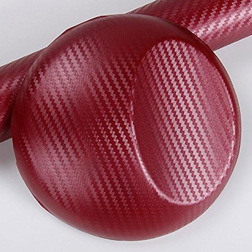 ZHUOTOP Optional Color 4"x50" 10x127cm 3D Texture CARBON Fiber Wrap Vinyl Decal Car Auto Sticker Sheet Wine Red