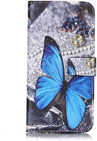 iPhone 7 Plus Case, Lanstyle Leather Wallet Cover Case with Stand Card Solt for iPhone 7 Plus 5.5 inch (A butterfly)