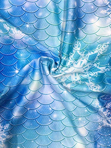 YORKING Mermaid Tail for Swimming with Monofin - Cosplay Costume Bikini Swimsuit for Girls - Frozen-4pcs-110