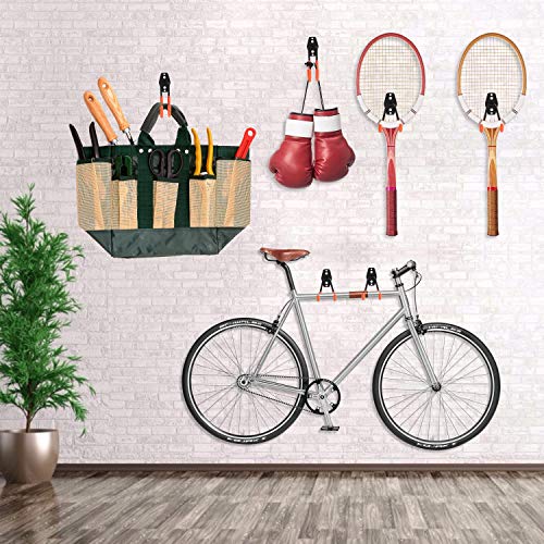 URLWALL Garage Hooks, Heavy Duty Garage Storage Hooks Steel Utility Double Wall Hooks for Organizing Power Tools, Ladders, Bikes, Bulk items, Ropes, 8PCS