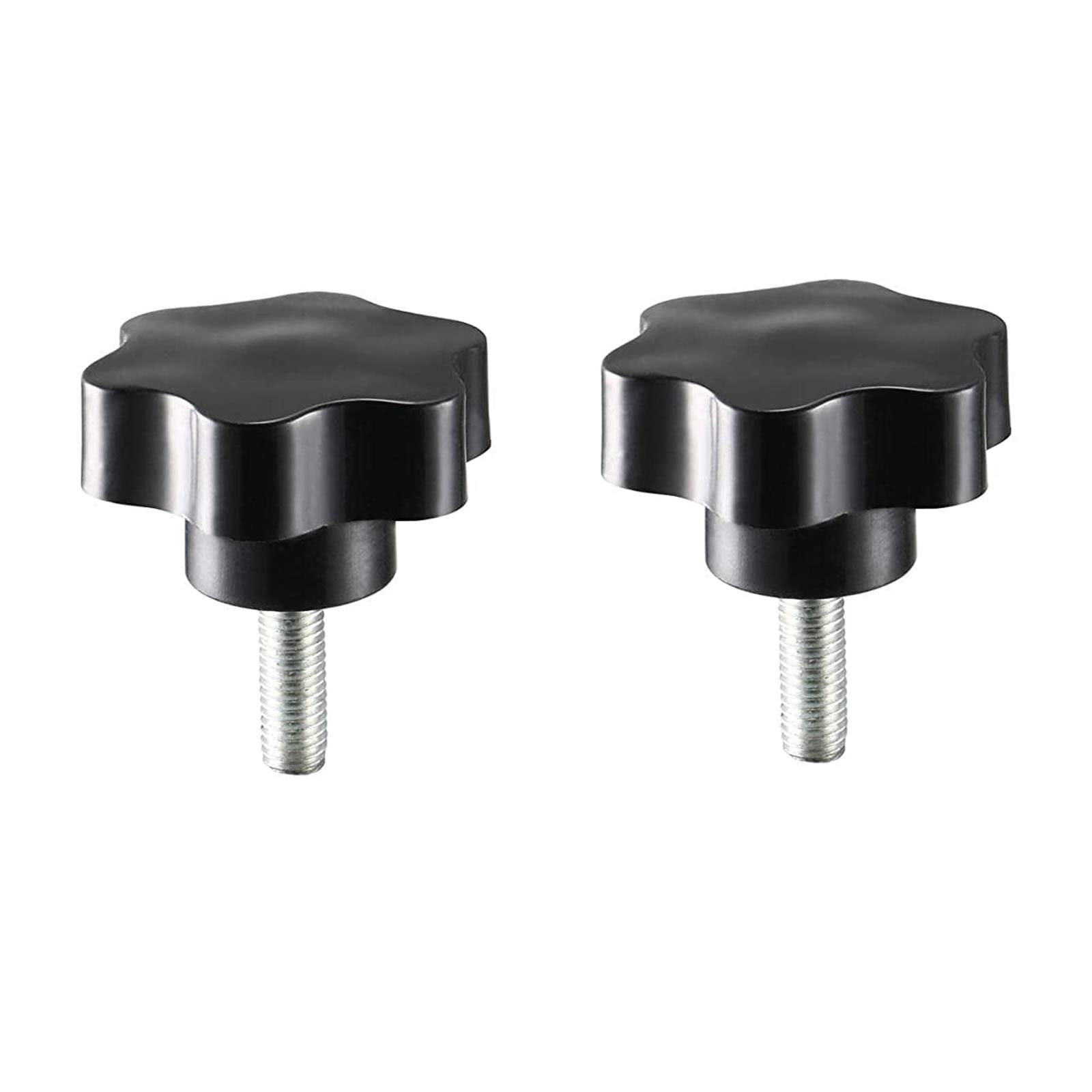 TA-VIGOR 2 Pcs Plum Hex Shaped Clamping Screw Knob, 32mm Dia M8 x 25mm Plastic Head Clamping Knob Handle Male Thread Thumb Screw