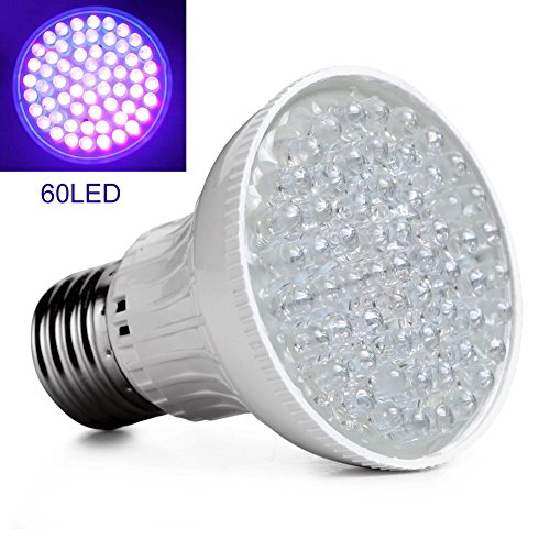 Enjoydeal Ultra Bright E27 UV Ultraviolet 60-LEDs Lamp Bulb 110V, Purple Red Color Light for Landscape Grow