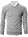 Ohoo Mens Slim Fit Light Weight V-Neck Pullover Sweater