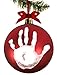 Tiny Ideas Christmas Baby's Handprint Ball Ornament, Included Paint for Baby Print, Newborrn Holiday Keepsake Gift, DIY Classic Hanging Bauble, Red