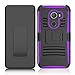 Alcatel A30 Fierce 2017 Phone Case 5.5 Inch, not Tablet Case 8 Inch, Zenic Heavy Duty Shockproof Full-Body Protective Case with Swivel Belt Clip and Kickstand for Alcatel A30 Plus(Black/Purple)
