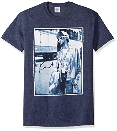 Men's Kurt Cobain Standing By Bus Photo Mens T-Shirt