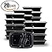 Meal Prep Containers[20 Pack]Meal Prep Bowls with Lids Food Containers 2 Compartment Food Prep Containers Bento Box Lunch Box BPA Free ,Reusable, Washable,Freezer Safe Microwave Safe(32oz)