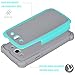 Galaxy S3 Case, Tekcoo(TM) [Tmajor Series] [Turquoise/Grey] Shock Absorbing Hybrid Rubber Plastic Impact Defender Rugged Slim Hard Case Cover Shell for Samsung Galaxy S3 S III I9300 GS3 All Carriers