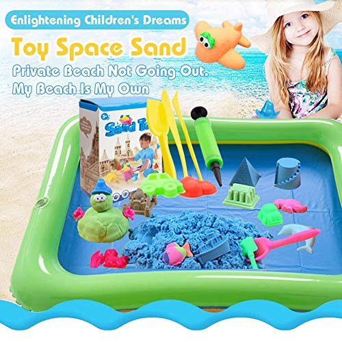 3 otters Play Sand and Sand Molds Kit, 4 Lbs Magic Sand Play Sand Beach Mold Kit Play Sand Set with 45 Pcs Sand Molds and 1 Sand Tray