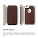 iPhone 6S Plus Case, elago [Leather Hole Flip] - [Card Slot][Screen Protection][Premium Hybrid Construction] - for iPhone 6/6S Plus (Brown/Champagne Gold)