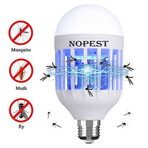 NOPEST Bug Zapper Light Bulb, 2 in 1 Mosquito Killer Lamp, Electronic Insect & Fly Killer, Built in Insect Trap, Fits in 110V E26/E27 Light Bulb Socket, Suit for Indoor Outdoor Porch Patio Backyard NOPEST Bug Zapper Light Bulb, 2 in 1 Mosquito Killer Lamp, Electronic Insect & Fly Killer, Built in Insect Trap, Fits in 110V E26/E27 Light Bulb Socket, Suit for Indoor Outdoor Porch Patio Backyard