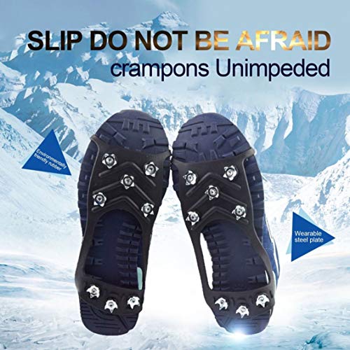 Vige 8-Stud Universal Snow Shoe Spikes Grips Cleats Outdoor Ice Crampon Tool Anti-Slip Shoes Cover for Winter Climbing Camping