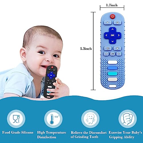 Baby Teether Toy, TV Remote Control Shape Teething Baby Toys for Infants, Baby Chew Remote Teether Toys for Babies 3-18 Months,BPA Free (Pink)