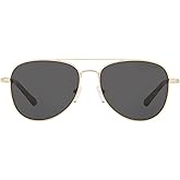 Michael Kors MK1045 San Diego Sunglasses, Light Gold/Dark Grey Solid, 56 mm