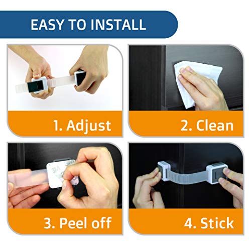 image for Wappa Baby New Version Child Safety Locks 4-Pack. Baby Proof Cabinets,