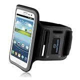 Naztech Universal Sports Armband for XL Smartphones - Samsung Galaxy S4, HTC One, Sony XPERIA Z, Google Nexus 4, iPhone 5, BlackBerry Z10, LG Optimus G, Motorola DROID RAZR MAXX HD, Nokia Lumia 920, and others - Black, with NFC Tag
