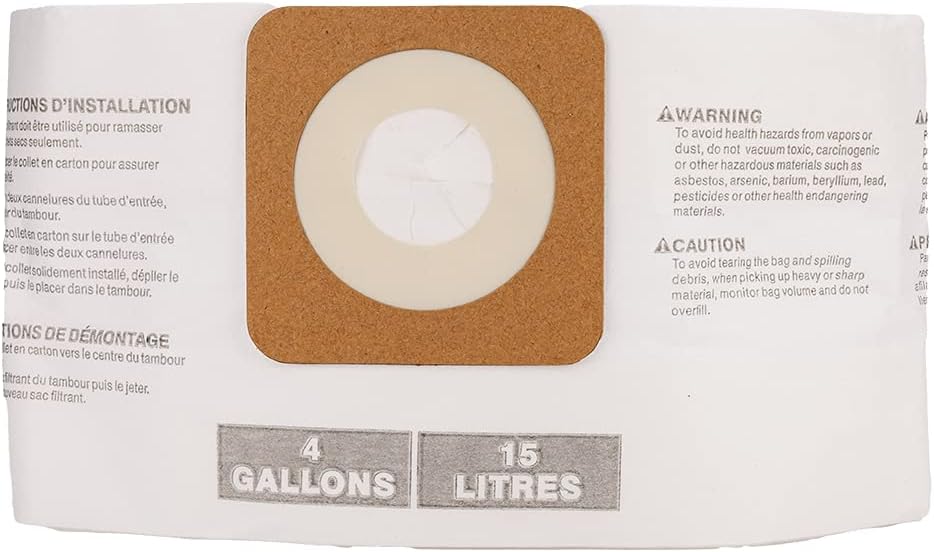 5-Pack Compatible with Part# CMXZVBE 43270, For Craftsman High Efficiency 4 Gallon Vac Bags - - 