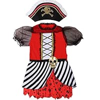 Monstleo Girls Deluxe Pirate Buccanner Princess Costume for Kids Size 7-10 Yearls Old