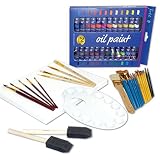 XXL Oil Paint Set - 24 Paints, 25 Brushes, 1 Canvas, and Art Palette - Oil Painting Supplies for Kids and Adults, Paint Supplies
