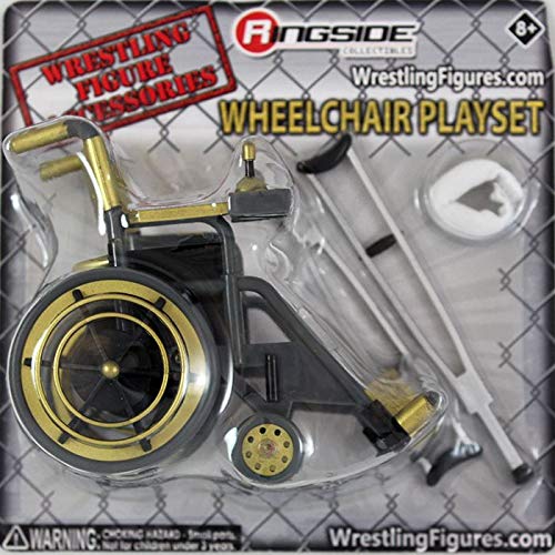 Wrestling Wheelchair Playset (Gold) - Ringside Collectibles Exclusive WWE Toy Action Figure Accessory Pack - Thumbnail 2
