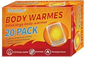 Bulk Disposable Hand Warmers & Body Warmers (20 Pairs) - Air Activated, Long Lasting Heat up to 8 Hours - Quick Activation, O