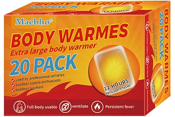 Bulk Disposable Hand Warmers & Body Warmers (20 Pairs) - Air Activated, Long Lasting Heat up to 8 Hours - Quick Activation, O