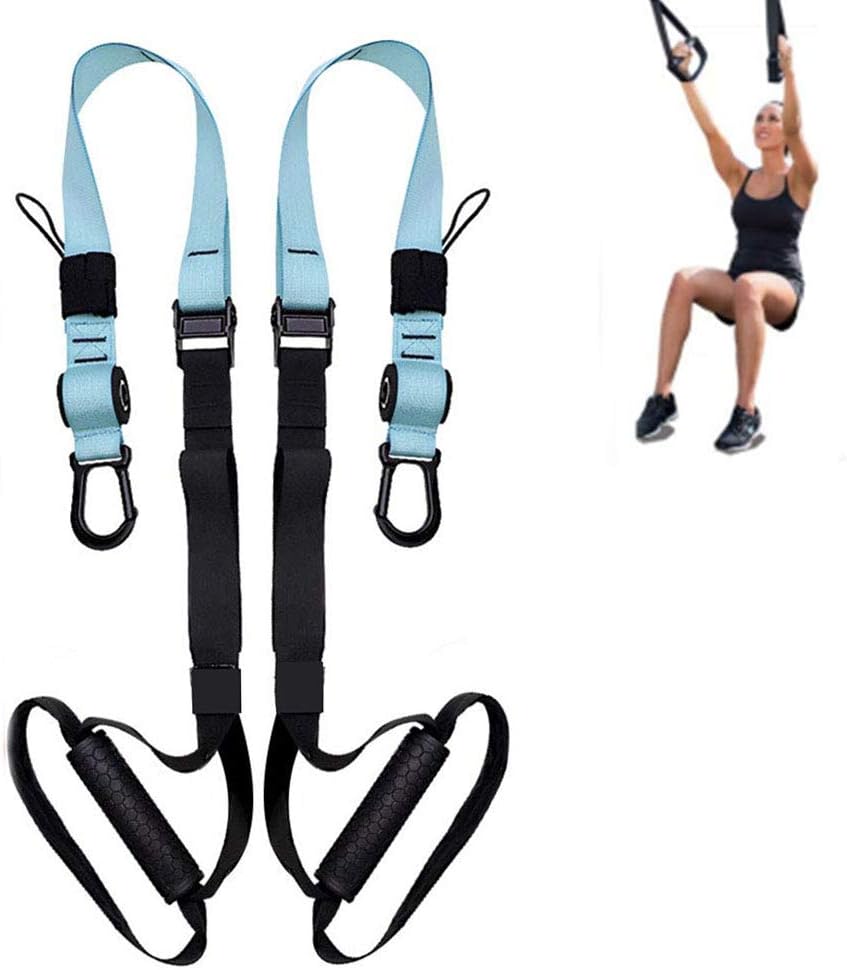 Bodyweight Fitness Resistance Trainer Kit with Pro Straps for Door Pull up Bar, Anchor Point for Complete Body Workouts