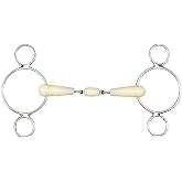 HAPPY MOUTH 2-Ring Double Jointed Roller Gag Bit - Apple Scented Durable Stainless Steel Rings Soft Polymer Middle Horse Riding Continental Dutch Gag Bit