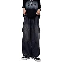 Sumleno Women's Baggy Cargo Pants Y2k Clothing Multi-Pocket Relaxed Fit Jeans Fairy Grunge Clothes Alt Emo Streetwear