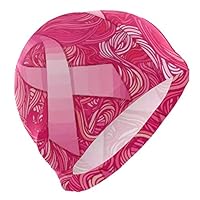 allgobee Breast Cancer Awareness Lycra Swim Cap Swimming for Women Men