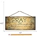 P. Graham Dunn Pray About Everything Worry About Nothing Wooden Sign with Jute Rope Hanger