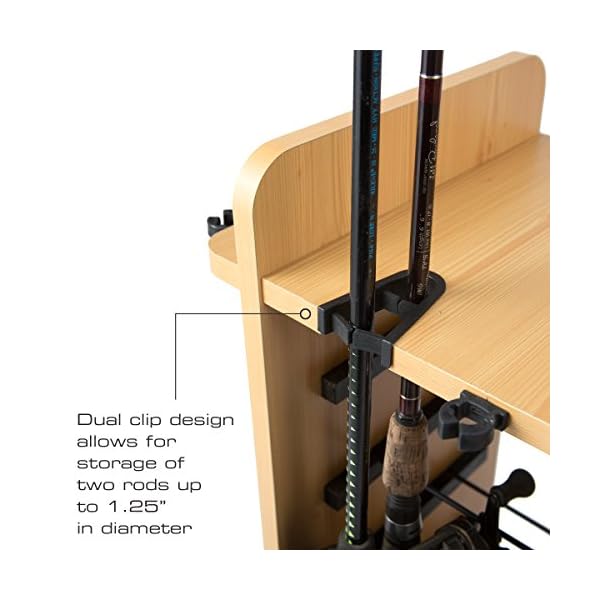 Rush-Creek-Creations-14-Fishing-Rod-Rack-with-Four-Drawer-Storage-and-Dual-Rod-Clips