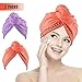 Miracu 2 Pack Hair Drying Towels, Quick Dry Ultra Absorbent Microfiber Hair Towel Turban Wrap Shower Head Towel for Women, Girls and Children